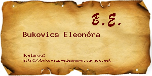 Bukovics Eleonóra névjegykártya
